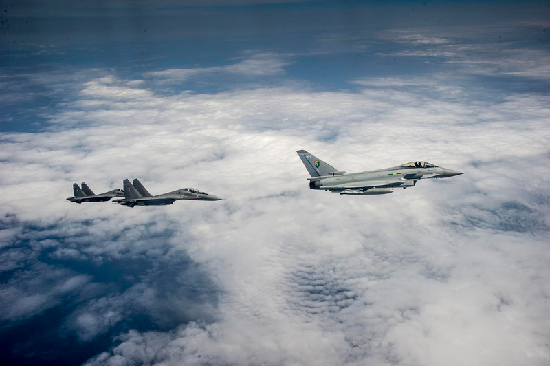 Illustration for article titled Photos: India's Su-30MKI Flankers Sparred With Royal Air Force Typhoons